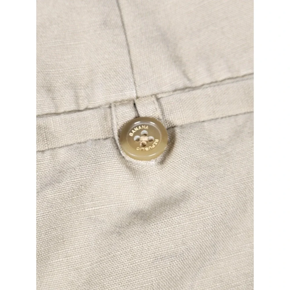 Banana Republic Men's Beige Khaki Linen Cotton Casual Preppy Straight Chinos